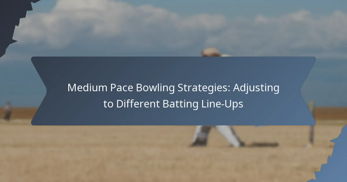 Medium Pace Bowling Strategies: Adjusting to Different Batting Line-Ups