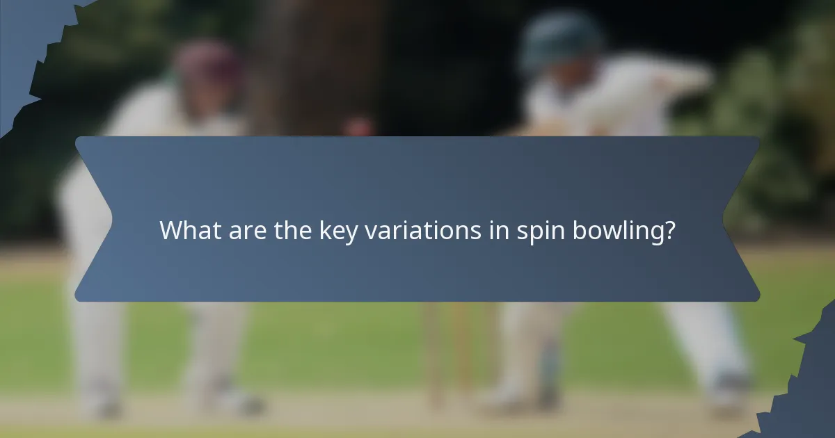 What are the key variations in spin bowling?